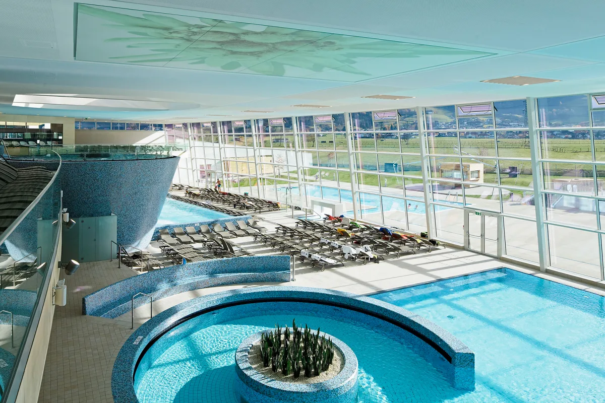 Tauern Spa Kaprun, Salzburg, Austria by Skyline Architekten, Vienna, Austria.